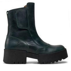 Botki Fly London. Czerwone botki Fly London, bez wzorów, bez obcasa, na płaskiej podeszwie, bez zapięcia. Za 679.99 zł.