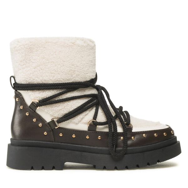 Śniegowce DeeZee. Brązowe botki DeeZee, bez wzorów, bez obcasa, na płaskiej podeszwie, bez zapięcia. Za 199.99 zł.