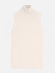 Perfect Cashmere Kaszmirowy bezrękawnik w kolorze kremowym rozmiar: L. Brązowe golfy Perfect Cashmere, l, bez wzorów, z kaszmiru, bez ramiączek. Za 351.95 zł.