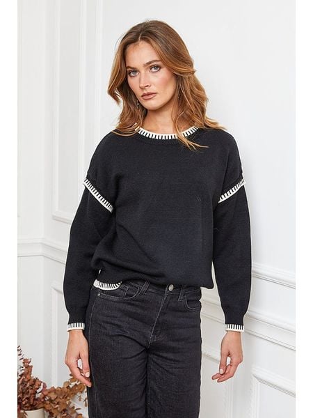 Joséfine Sweter "Brami" w kolorze czarnym rozmiar: L. Czarne swetry Joséfine, l, bez wzorów, bez ramiączek. Za 209.82 zł.