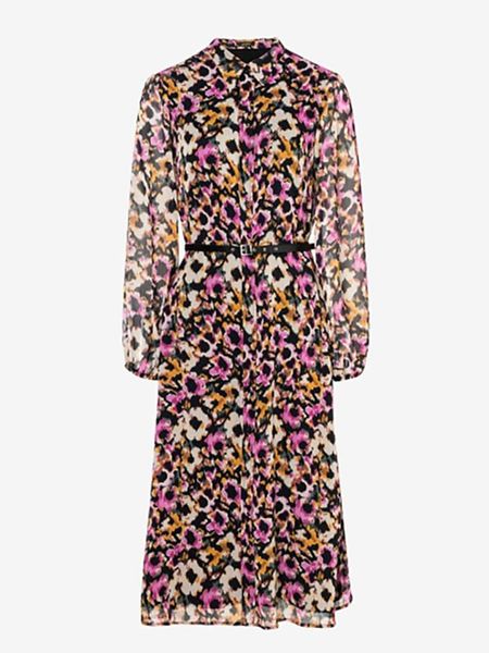 More & More Sukienka w kolorze czarno-pomarańczowo-różowym rozmiar: 42. Czarne sukienki More & More, bez wzorów, ze skóry, bez kołnierzyka, bez ramiączek, midi. Za 139.87 zł.