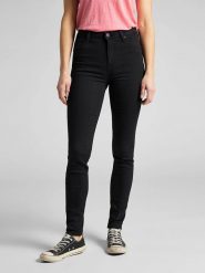 Lee Dżinsy - Slim fit - w kolorze czarnym rozmiar: W30/L33. Czarne jeansy Lee, l, z aplikacjami, z podwyższonym stanem. Za 177.95 zł.
