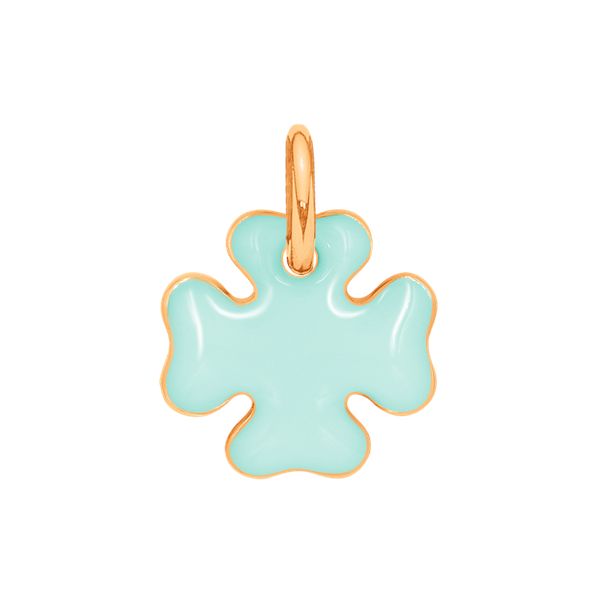 Koniczyna 1 cm miętowa emalia pozłacana. Zielone bransoletki Lilou, pozłacane. Za 99.00 zł.