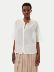 ViCOLO Koszula TD0648 Biały Loose Fit. Białe koszule ViCOLO, xs, bez wzorów, z bawełny, bez kołnierzyka, bez ramiączek. Za 169.99 zł.