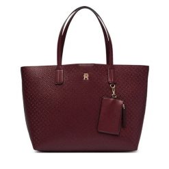 Torebka Tommy Hilfiger. Czerwone torebki klasyczne TOMMY HILFIGER, bez wzorów, bez dodatków. Za 699.99 zł.