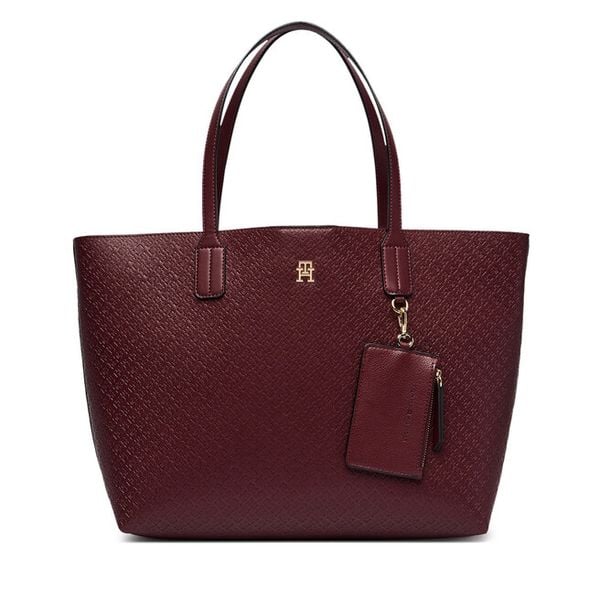 Torebka Tommy Hilfiger. Czerwone shopper TOMMY HILFIGER, bez wzorów, bez dodatków. Za 699.99 zł.