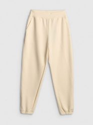 4F Spodnie dresowe joggery damskie - kremowe M. Brązowe spodnie dresowe 4f, m, bez wzorów, z dresówki. Za 149.99 zł.