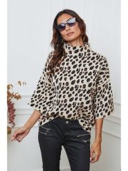 So Cachemire Sweter "Ilev" w kolorze beżowo-jasnobrązowym rozmiar: XL. Brązowe swetry So Cachemire, xl, bez wzorów, ze splotem, bez ramiączek. Za 271.67 zł.