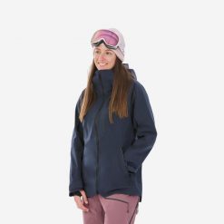Kurtka narciarska i snowboardowa damska Quechua FR 500. Niebieskie kurtki narciarskie WED'ZE, l, bez wzorów, z materiału, bez kaptura, narciarskie. Za 749.99 zł.