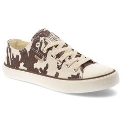 Trampki damskie Big Star, tekstylna cholewka zwierzęcy print sznurowany fason klasyczna gumowa podeszwa okrągły nosek, brązowe, TT274771. Brązowe trampki Big Star, bez wzorów, z gumy, bez zapięcia. Za 129.00 zł.
