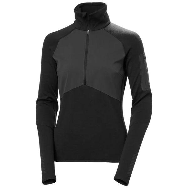 Bluza damska 1/2 zip Helly Hansen Lifa Merino. Czarne bluzy Helly Hansen, l, bez wzorów, z elastanu, bez kaptura. Za 600.65 zł.