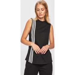 Adidas Performance - Top. Czarne topy adidas Performance, m, z aplikacjami, z bawełny, bez kołnierzyka, bez ramiączek. Za 129.90 zł.