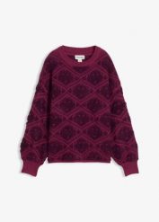 Sweter o kroju pudełkowym. Zielone swetry bonprix, bez wzorów, z żakardem, bez ramiączek. Za 107.99 zł.