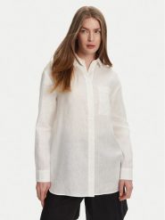 Max Mara Koszula Noel 2516111018 Biały Regular Fit. Białe koszule Max Mara, bez wzorów, ze lnu, bez kołnierzyka, bez ramiączek. Za 749.99 zł.