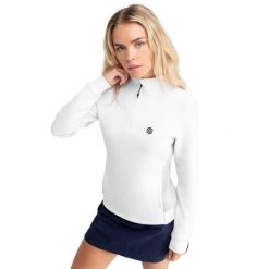 Bluza golfowa damska Caddy. Białe bluzy SIROKO, bez wzorów, z materiału, bez kaptura. W wyprzedaży za 148.00 zł.