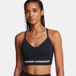 Biustonosz sportowy Under Armour UA Vanish Seamless Low Bra. Czarne bielizna sportowa Under Armour, xs, bez wzorów. Za 140.99 zł.