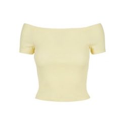Damska koszulka off-shoulder Koszulka Urban Classics GT. Żółte bluzki Urban Classics, bez wzorów, bez kołnierzyka, bez ramiączek. Za 90.00 zł.