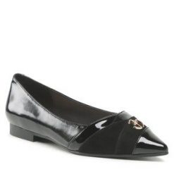 Baleriny Eva Minge. Czarne baleriny Eva Minge, bez wzorów, bez obcasa. Za 299.99 zł.
