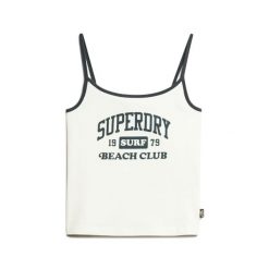 Damski tank top Superdry Essential. Białe bielizna sportowa Superdry, bez wzorów. W wyprzedaży za 113.10 zł.