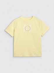 4F T-shirt z nadrukiem damski - żółty XS. Żółte t-shirty 4f, xl, bez wzorów, z bawełny, bez kołnierzyka, bez ramiączek. Za 59.99 zł.