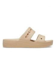 Crocs Klapki w kolorze beżowym rozmiar: 39/40. Brązowe klapki Crocs, bez wzorów, z otwartym noskiem, bez obcasa. Za 110.81 zł.