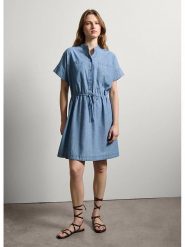 STEFANEL Sukienka w kolorze błękitnym rozmiar: L. Niebieskie sukienki Stefanel, na co dzień, l, bez wzorów, z bawełny, bez kołnierzyka, bez ramiączek, midi, proste. Za 173.99 zł.