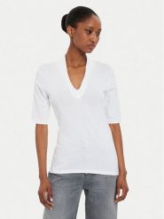 United Colors Of Benetton Bluzka 3GA2D400U Biały Slim Fit. Białe bluzki United Colors of Benetton, xs, bez wzorów, z bawełny, bez kołnierzyka, bez ramiączek. Za 79.99 zł.