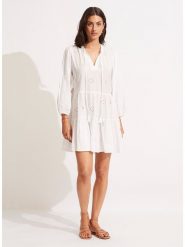 Seafolly Sukienka w kolorze białym rozmiar: S/M. Białe sukienki Seafolly, na co dzień, m, bez wzorów, z bawełny, bez kołnierzyka, bez ramiączek, mini, proste. Za 174.10 zł.