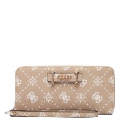 Duży Portfel Damski Guess. Brązowe portfele Guess, z aplikacjami. Za 289.99 zł.