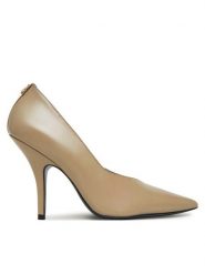 Patrizia Pepe Szpilki 8Z0032/L048 Beżowy. Brązowe szpilki Patrizia Pepe, bez wzorów, ze skóry, bez obcasa, na szpilce, bez zapięcia. Za 1,019.00 zł.