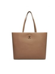 Tommy Hilfiger Torebka Th Modern Tote AW0AW17528 Beżowy. Brązowe shopper TOMMY HILFIGER, bez wzorów, ze skóry, bez dodatków. Za 749.99 zł.