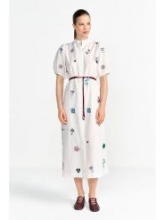 Rich & Royal Sukienka w kolorze białym rozmiar: 38. Białe sukienki Rich & Royal, bez wzorów, z tkaniny, bez kołnierzyka, bez ramiączek, midi. Za 269.95 zł.