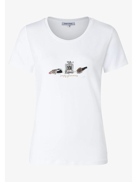 More & More Koszulka w kolorze białym rozmiar: 38. Białe bluzki More & More, bez wzorów, z bawełny, bez kołnierzyka, bez ramiączek. Za 104.99 zł.