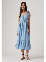 Levi's Sukienka dżinsowa w kolorze błękitnym rozmiar: S. Niebieskie sukienki Levi's®, na co dzień, s, bez wzorów, z lyocellu, bez kołnierzyka, bez ramiączek, maxi, proste. Za 107.45 zł.
