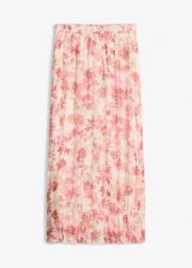 Spódnica plisowana z szyfonu z efektem marszczenia. Czerwone spódnice bonprix, bez wzorów, z szyfonu, eleganckie. Za 149.99 zł.