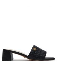 Nine West Klapki S4S96897-01 Czarny. Czarne klapki Nine West, bez wzorów, z materiału, bez obcasa. Za 143.99 zł.