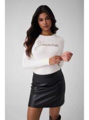 Guess Sweter 184022 Biały Classic Fit. Białe swetry Guess, l, z aplikacjami, bez ramiączek. Za 344.99 zł.