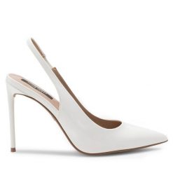 Sandały Nine West. Białe sandały Nine West, bez wzorów, bez obcasa, na szpilce, bez zapięcia. Za 119.99 zł.