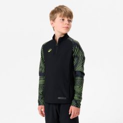 Bluza piłkarska na krótki suwak dla dzieci Kipsta Viralto Wavy Club. Czarne kurtki KIPSTA, m, bez wzorów, z elastanu, bez kaptura. Za 119.99 zł.