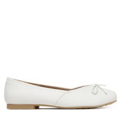 Baleriny Caprice. Białe baleriny Caprice, bez wzorów, bez obcasa. Za 339.99 zł.