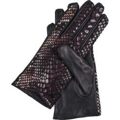 SÓRZANE RĘKAWICZKI ZE STRUKTURALNEGO MATERIAŁU. Fioletowe rękawiczki TOP SECRET, bez wzorów, eleganckie. W wyprzedaży za 39.99 zł.