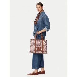 Torebka Max Mara Beachwear. Brązowe shopper Max Mara Beachwear, bez wzorów, bez dodatków. Za 944.99 zł.