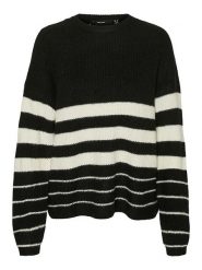 Vero Moda Sweter w kolorze czarno-białym rozmiar: L. Czarne swetry Vero Moda, l, bez wzorów, ze splotem, bez ramiączek. Za 79.40 zł.