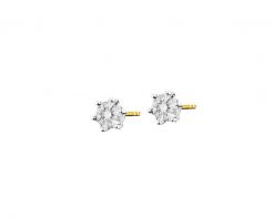 Kolczyki z żółtego i białego złota z brylantami - 0,12 ct - próba 585. Białe kolczyki Apart, z brylantem, złote. Za 2,390.00 zł.