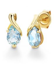 Diamant Exquis Złote kolczyki-wkrętki z topazami rozmiar: onesize. Niebieskie kolczyki Diamant Exquis, z topazem, złote. Za 1,187.99 zł.