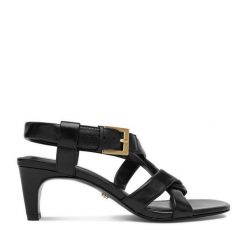 Sandały GINO ROSSI. Czarne sandały Gino Rossi, bez wzorów, bez obcasa, na słupku, bez zapięcia. Za 329.99 zł.