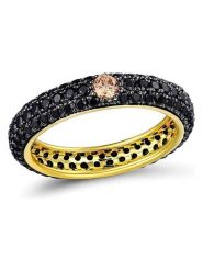 Les Favorites Pozłacany pierścionek z cyrkoniami rozmiar: 52. Czarne pierścionki Les Favorites, z cyrkonią, pozłacane. Za 108.99 zł.