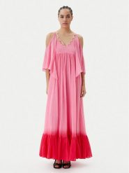 PINKO Sukienka letnia Io Canto Abito 104950 A2G4 Różowy Relaxed Fit. Czerwone sukienki Pinko, na lato, bez wzorów, z bawełny, bez kołnierzyka, bez ramiączek. Za 949.99 zł.