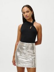 LeGer Top "Lilian" w kolorze czarnym rozmiar: 40. Czarne topy LeGer, bez wzorów, bez kołnierzyka, bez ramiączek. Za 78.99 zł.