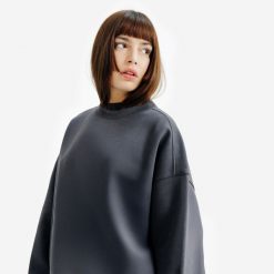 Bluza okrągły dekolt damska Elementals. Szare bluzy DECATHLON, s, bez wzorów, z bawełny, bez kaptura. Za 149.99 zł.